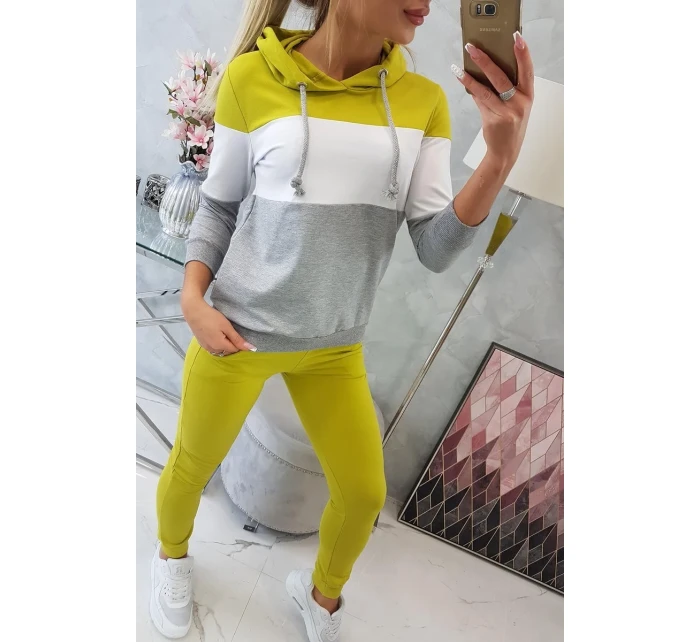 Farebná pruhovaná sada kiwi+biela