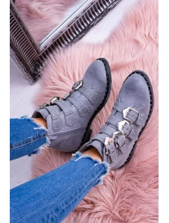 Lu Boo Ciemnoszare Botki Virginia Rock Star Nity Klamry Zamsz