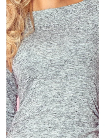 Dámske šaty s 3/4 rukávom svetlo šedé - Šedá - Numoco Dámske šaty s 3/4 rukávom svetlo šedé - Šedá - Numoco