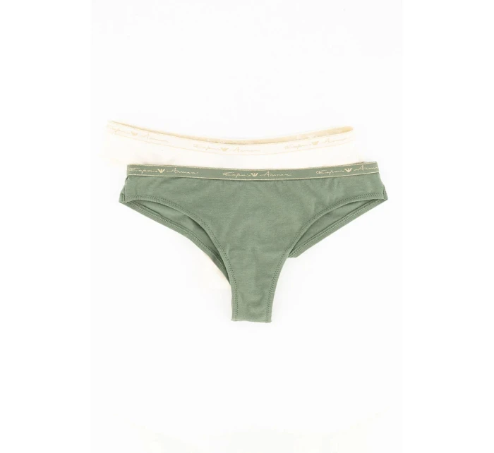 Dámske nohavičky 2 pack 163334 1A223 - 75910 - Zelená, biela - Emporio Armani
