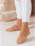 Dámské semišové baleríny s podpatkem khaki Dstreet model 21984754 - FashionStreet