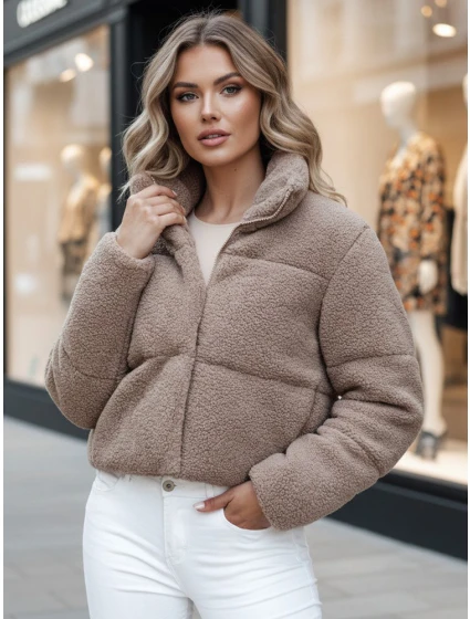 Dámska zimná bunda krátka alpaka CELESTIAL camel FashionStreet TY4482z Dámska zimná bunda krátka alpaka CELESTIAL camel FashionStreet TY4482z