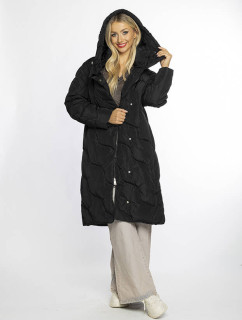 Voľná čierna dámska bunda Ann Gissy s ozdobným prešívaním (AG1-J9161)