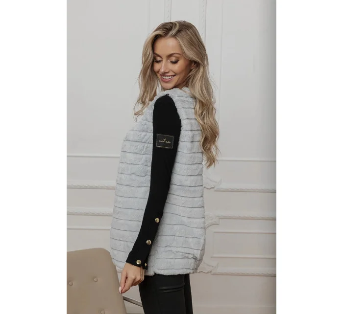 Kožušinová vesta svetlosivá (2114)