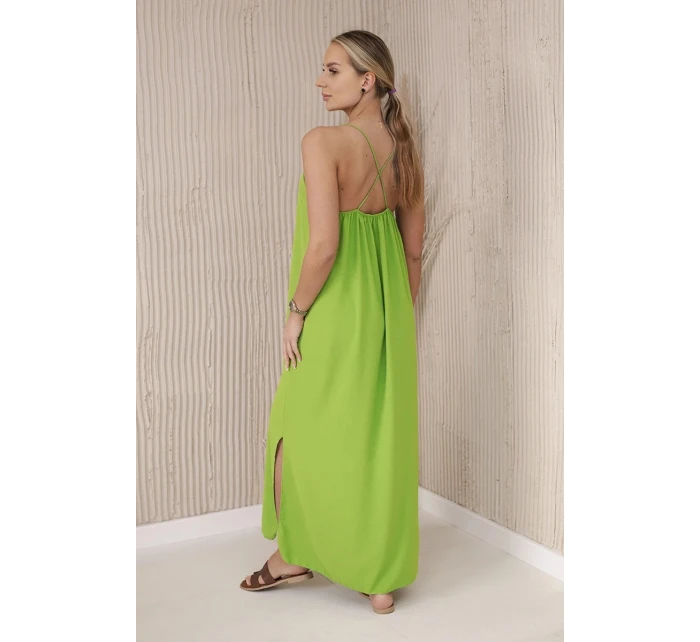 Dlhé šaty bez ramienok svetlozelené Dlhé šaty bez ramienok svetlozelené