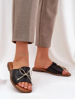 Sandály Na Ploché Podešvi S Mašlí Černé model 21684361 - Boto