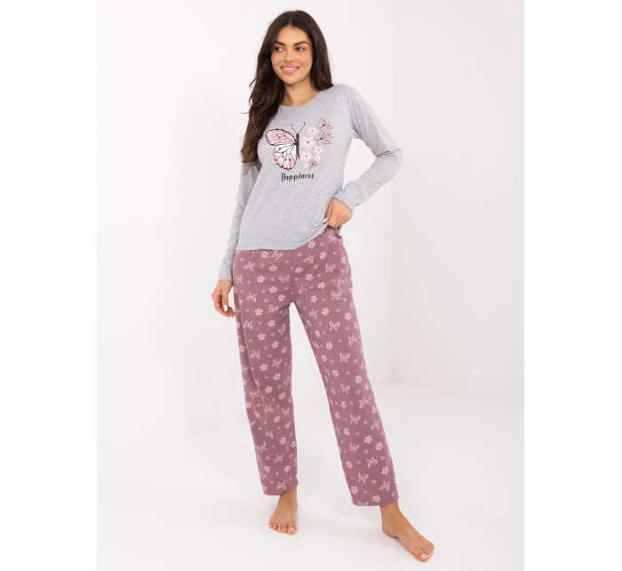 Pyžamo DU PI FP 001.48 sivé Pyžamo DU PI FP 001.48 sivé