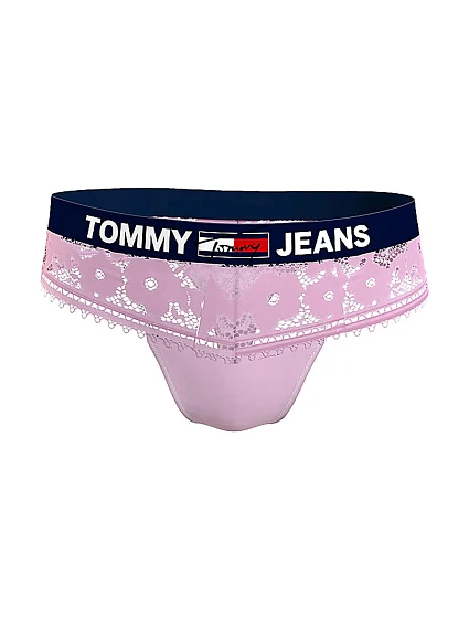 Dámske džínsové čipkované tangá UW0UW03950-TOB - Tommy Hilfiger Dámske džínsové čipkované tangá UW0UW03950-TOB - Tommy Hilfiger
