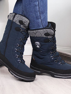 Dámské nepromokavé sněhové boty model 19009230 Tmavě modrá s šedou - AMERICAN CLUB