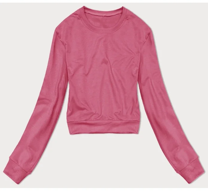 Dámska krátka tenká mikina vo farbe Dirty Pink (8B938-19)