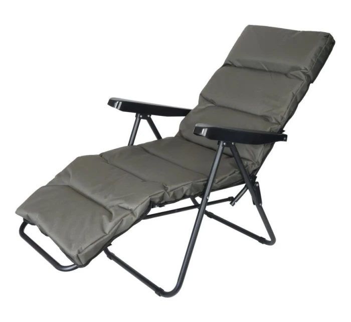 Záhradné kreslo s podnožkou 57x83x106 cm sivo-zelené Záhradné kreslo s podnožkou 57x83x106 cm sivo-zelené