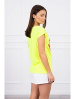 Halenka s potiskem rtů žlutá model 18744349 - K-Fashion