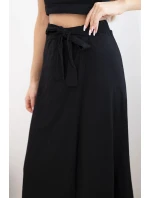 Dámská bavlněná zavinovací maxi sukně se zavazováním černá Dámská bavlněná zavinovací maxi sukně se zavazováním černá