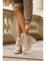 Ocieplane Botki Z Eko Zamszu Na Zamek Jasnobeżowe Caellita Ocieplane Botki Z Eko Zamszu Na Zamek Jasnobeżowe Caellita