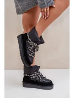 Semišové Sněhule Dámské S Šněrováním  Černé model 21679979 - D.Franklin