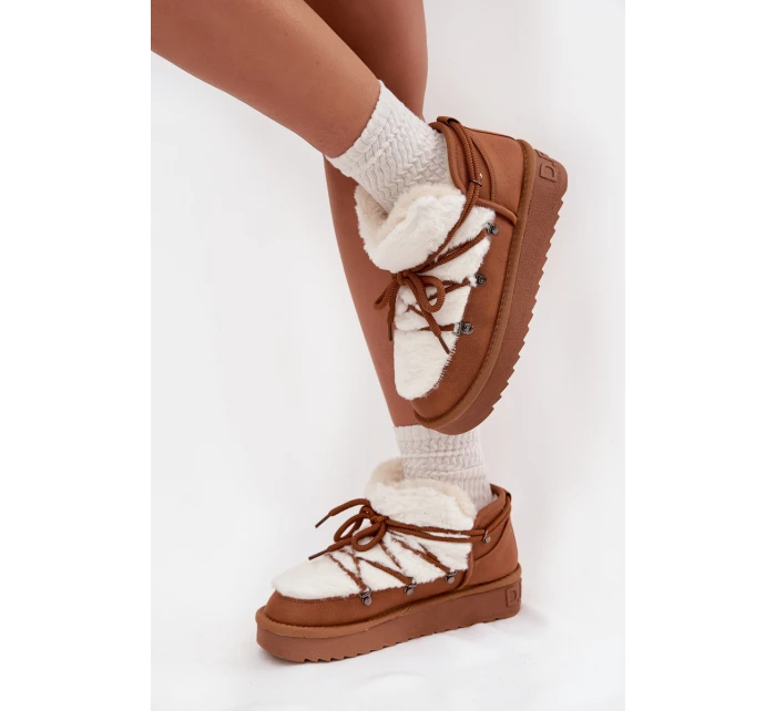 Dámske snežnice s nízkou platformou a kožušinou D.Franklin - ťava Dámske snežnice s nízkou platformou a kožušinou D.Franklin - ťava