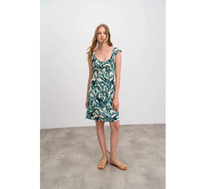 Dámske šaty 16454 Light beige / green - Vamp