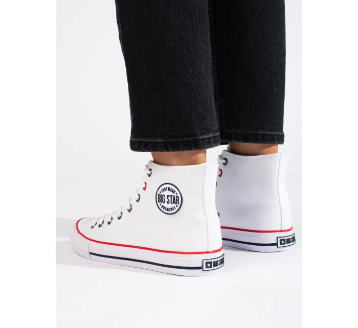 Štýlové biele tenisky pre ženy bez podpätku Štýlové biele tenisky pre ženy bez podpätku