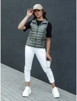 Dámská prošívaná vesta se stojáčkem zelená Dstreet model 21979302 - FashionStreet