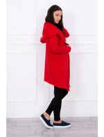 Volná bunda s kapucí v červené barvě Volná bunda s kapucí v červené barvě