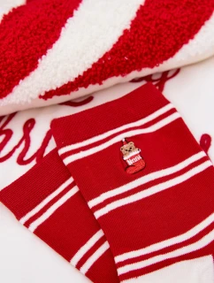 Dámské Vánoční Ponožky Pruhy A model 21786674 Červené - Aura.via