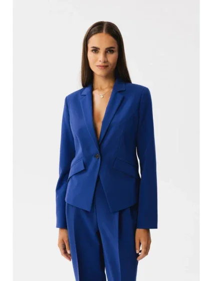 S353 Sako na mieru s jedným gombíkom - kráľovská modrá S353 Sako na mieru s jedným gombíkom - kráľovská modrá