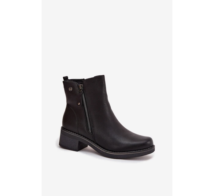 Dámské kotníkové boty černé - model 21857912