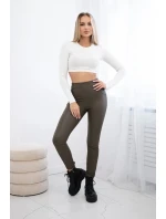 Push up kalhoty z eko kůže khaki Push up kalhoty z eko kůže khaki