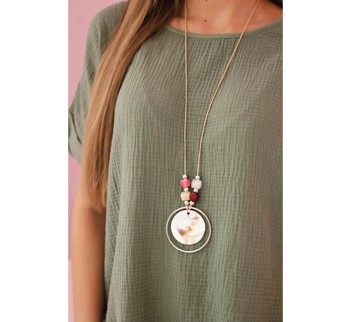 Mušelínová halenka s náhrdelníkem khaki