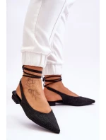 Wiązane Baleriny Z Dżetami Czarne Mavis Wiązane Baleriny Z Dżetami Czarne Mavis