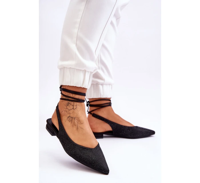 Wiązane Baleriny Z Dżetami Czarne Mavis Wiązane Baleriny Z Dżetami Czarne Mavis