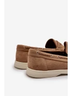 Mužské mokasíny z ekologického semiše béžové model 21666698 - EVENTO