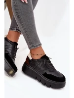 Buty Sportowe Sneakersy Damskie Na Platformie Vinceza 58565 Czarne