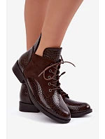 Zateplené kozačky model 22557195 Hnědé - VINCEZA Zateplené kozačky model 22557195 Hnědé - VINCEZA