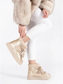 Stylové sněhule dámské Jasnobeżowy platforma