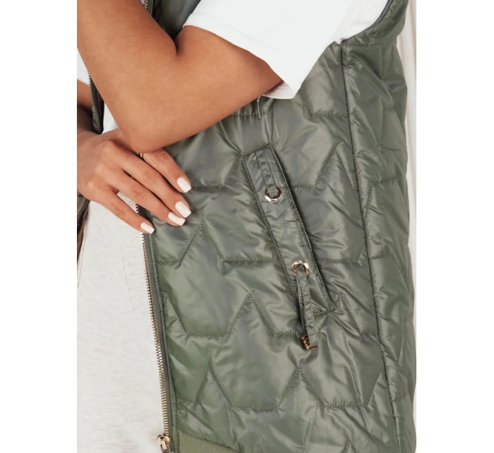 Dámská prošívaná vesta zelená Dstreet model 21972298 - FashionStreet