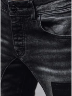 Pánske čierne džínsové nohavice FashionStreet UX4298