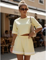 Dámska letná súprava so šortkami žltá FashionStreet AY1164