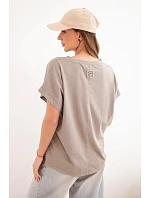 Dámská bavlněná halenka s výstřihem do V a krátkým rukávem fango Dámská bavlněná halenka s výstřihem do V a krátkým rukávem fango