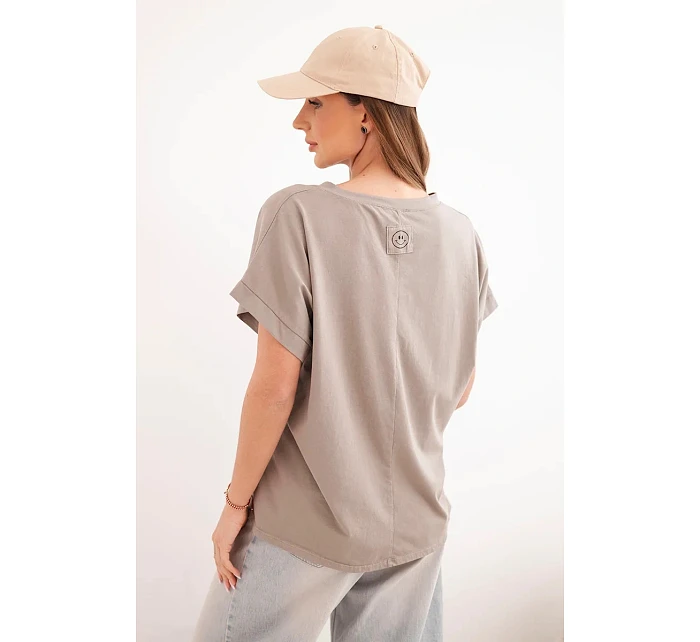 Dámská bavlněná halenka s výstřihem do V a krátkým rukávem fango Dámská bavlněná halenka s výstřihem do V a krátkým rukávem fango