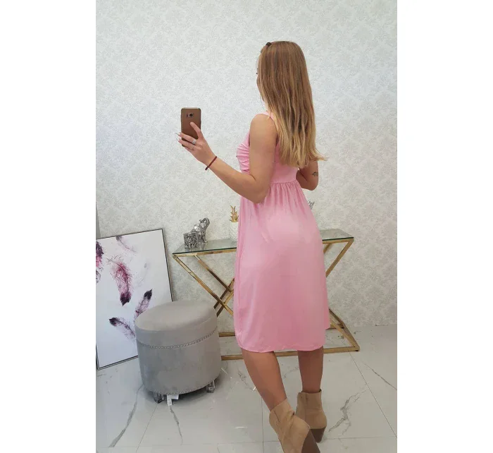 Šaty so širokými ramienkami púdrovo ružové