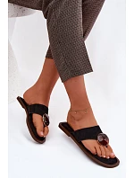 Dámské ploché žabky Černé Eko semiš model 22125642 - Boto