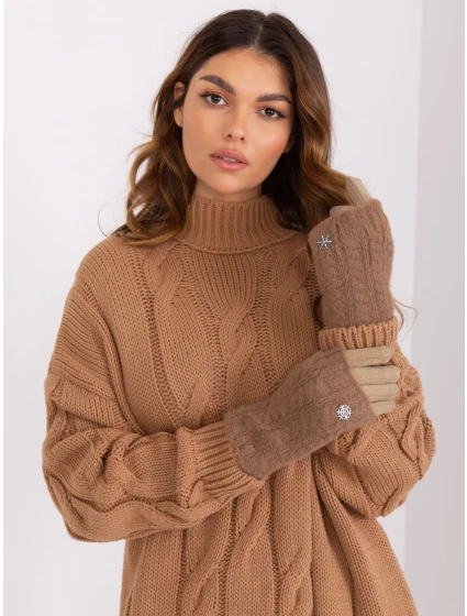 Rękawiczki AT RK model 19328268 ciemny bezowy - FPrice