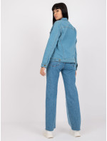 Dámska základná džínsová bunda Rue Paris - svetlomodrá