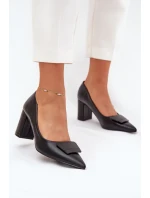 Dámské lodičky na klínku černé model 21908478 - SWEET SHOES