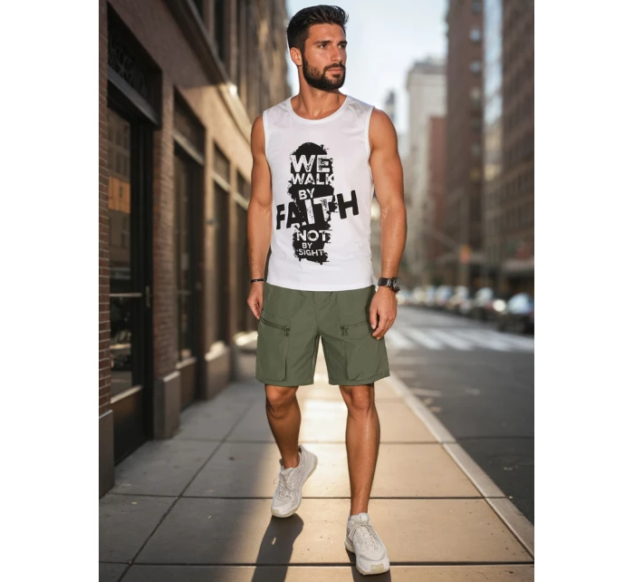 Pánská košile bez rukávů bílá Dstreet model 21988544 - FashionStreet