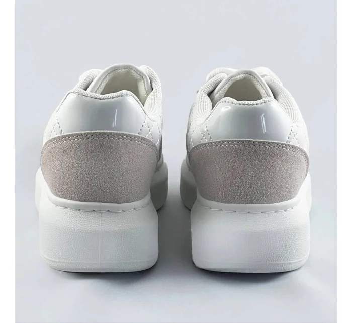 Bielo-béžové dámske šnurovacie športové poltopánky (RC-50) Bielo-béžové dámske šnurovacie športové poltopánky (RC-50)