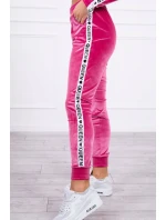 Velúrová súprava s nápisom Queen fuchsia