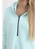 Zateplená mikina s bočnými rozparkami mätová Zateplená mikina s bočnými rozparkami mätová