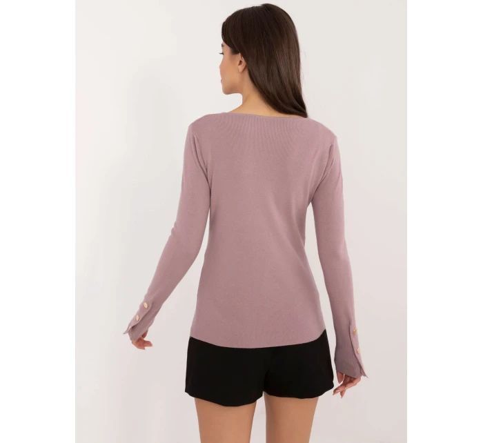 Sweter AT SW model 21326979 fioletowy - FPrice Sweter AT SW model 21326979 fioletowy - FPrice